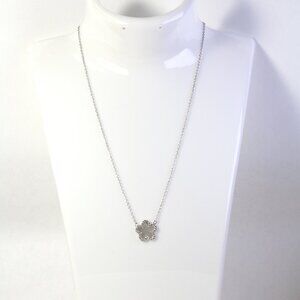 Sterling Silver Mother of Pearl Flower with CZ